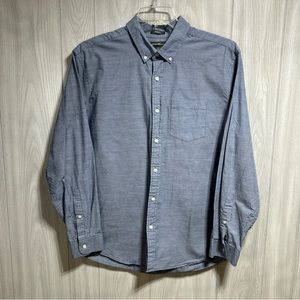 Eddie Bauer Blue Long Sleeve Button Down Shirt Size Large